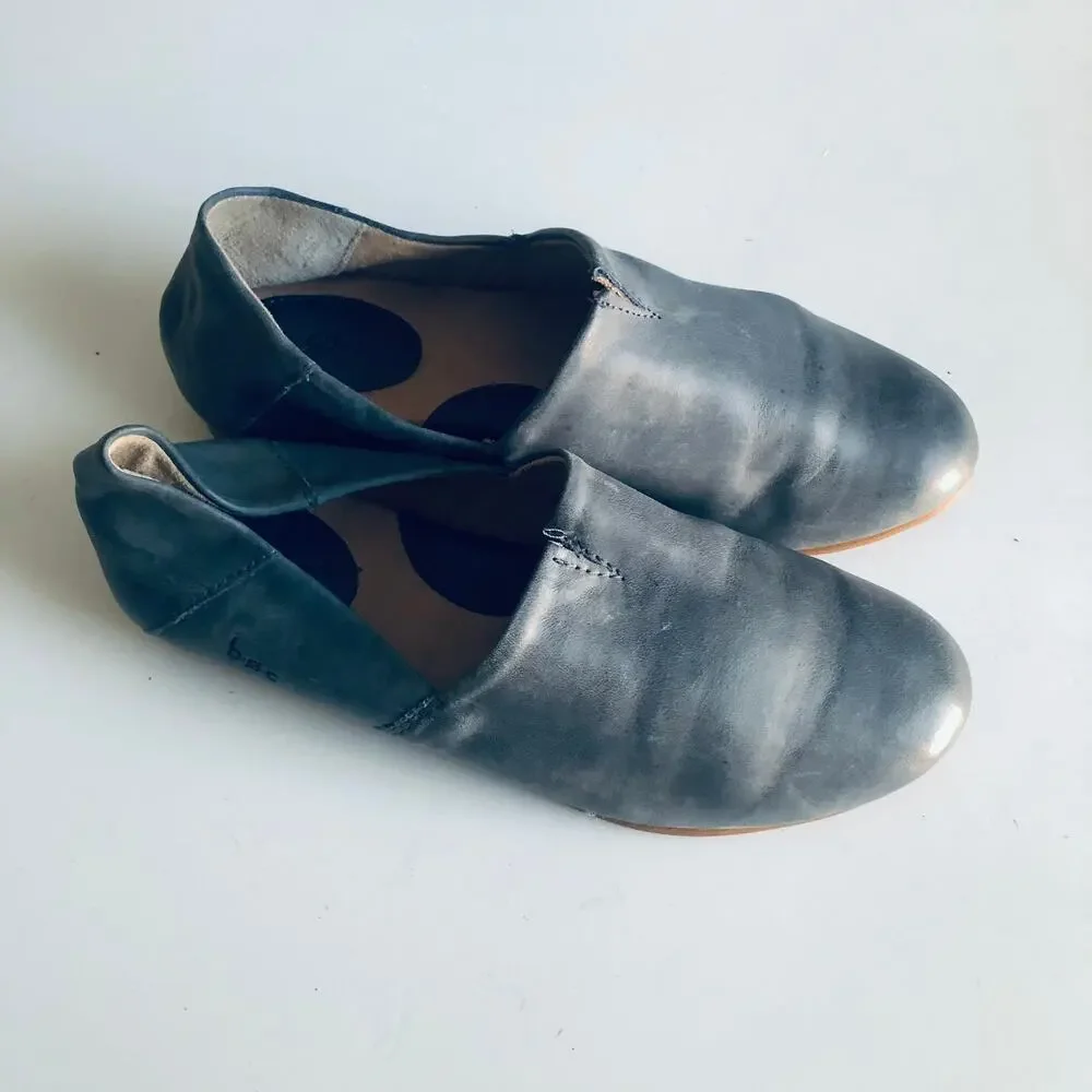 BOC 'Suree' Women's 7 Blue Leather Slip On Comfort Loafer Flat Shoe